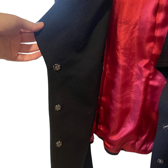 EDIT by Jeanne Beker| Wide Collar Belted Lined Black Jacket SZ 12 EUC - Picture 9 of 9